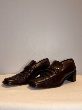 Rare Vintage 90s GUCCI Tom Ford Era Leather Block Heel Loafer